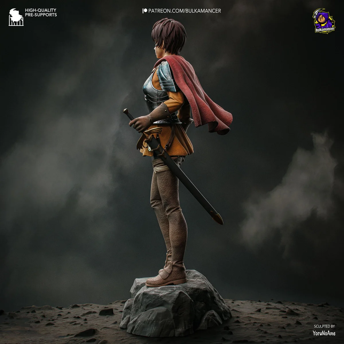 Casca Knight of the Hawks - Berserk Golden Age Arc Unpainted Resin Figurine Kit - 1/8 Scale 243mm 9.6in - 3D Printed Statue Fan Art — 6/10