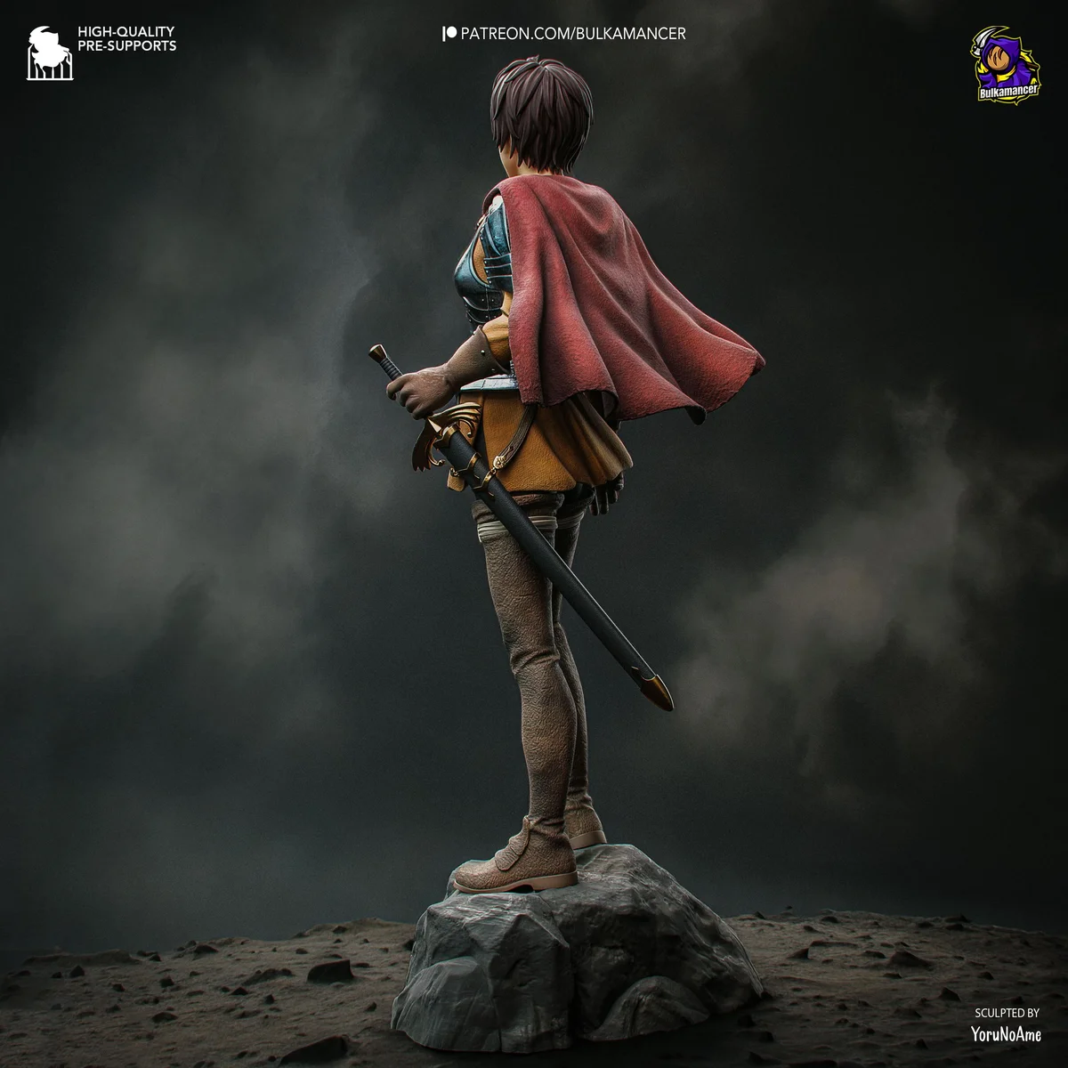 Casca Knight of the Hawks - Berserk Golden Age Arc Unpainted Resin Figurine Kit - 1/8 Scale 243mm 9.6in - 3D Printed Statue Fan Art — 8/10
