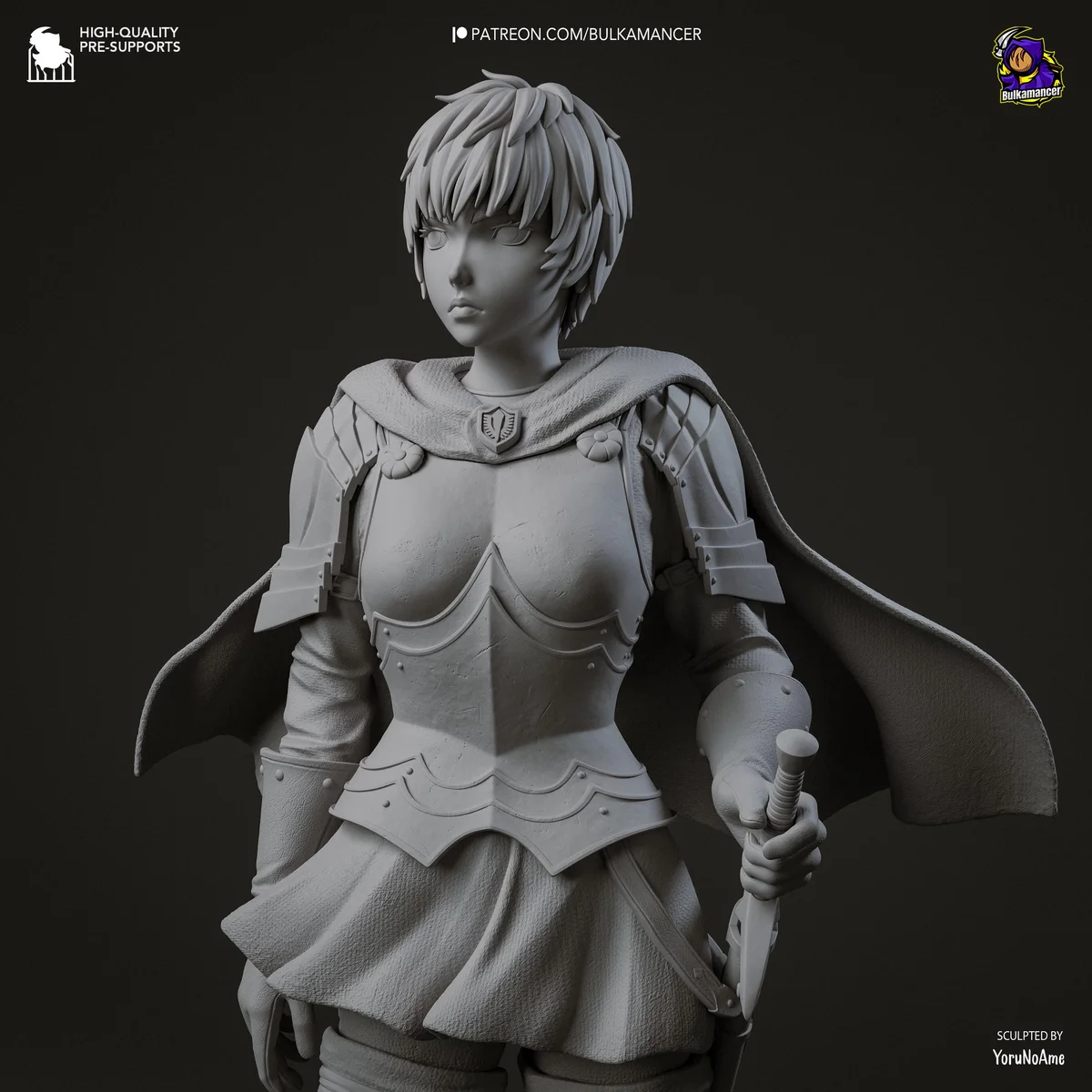 Casca Knight of the Hawks - Berserk Golden Age Arc Unpainted Resin Figurine Kit - 1/8 Scale 243mm 9.6in - 3D Printed Statue Fan Art — 9/10