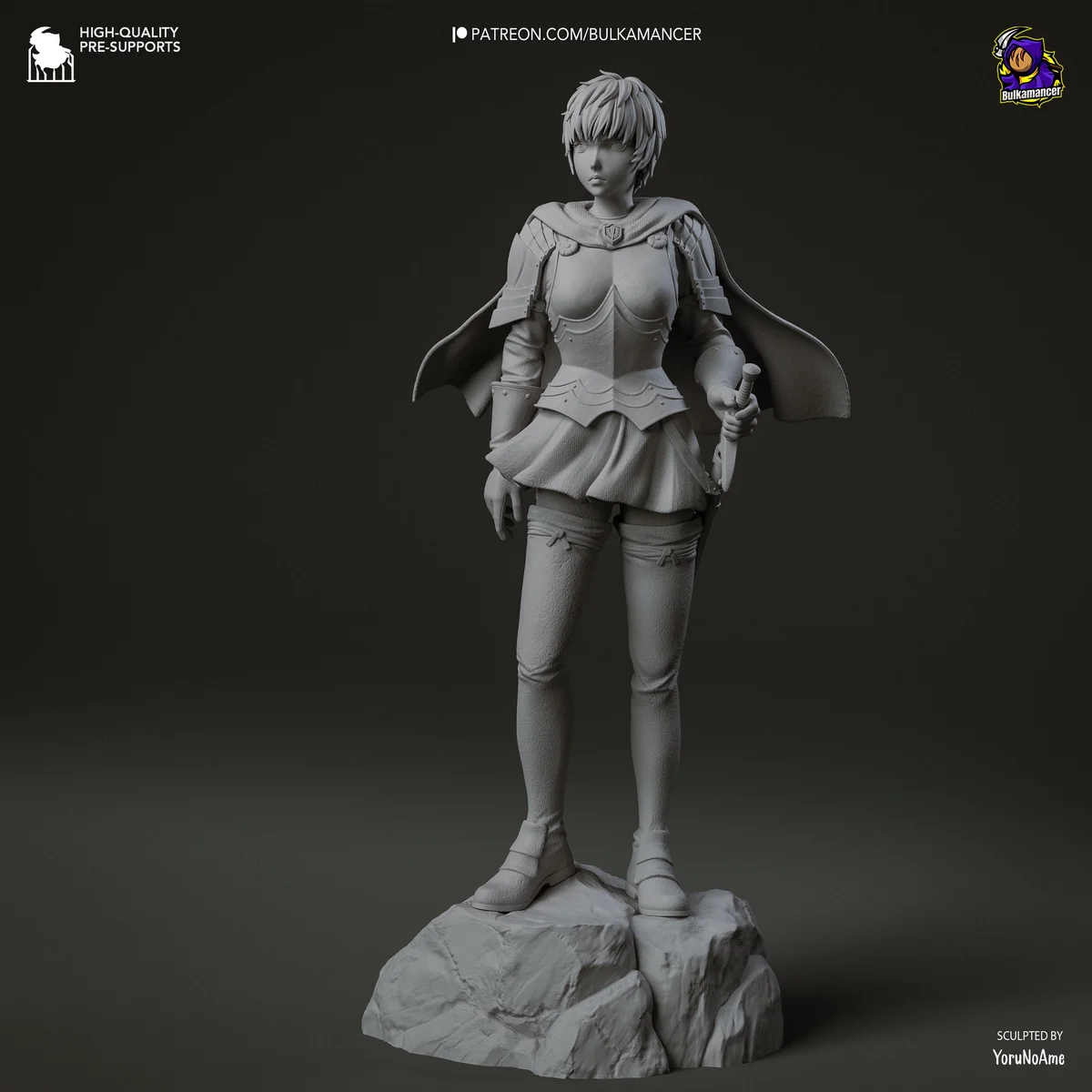 Casca Knight of the Hawks - Berserk Golden Age Arc Unpainted Resin Figurine Kit - 1/8 Scale 243mm 9.6in - 3D Printed Statue Fan Art — 10/10