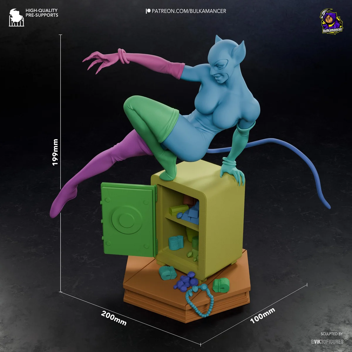 Catwoman Selina Kyle Antihero Comics - Batman The Long Halloween DC Unpainted Resin Figurine Kit - 1/8 Scale 199mm 7.8in - 3D Printed Statue — 2/10