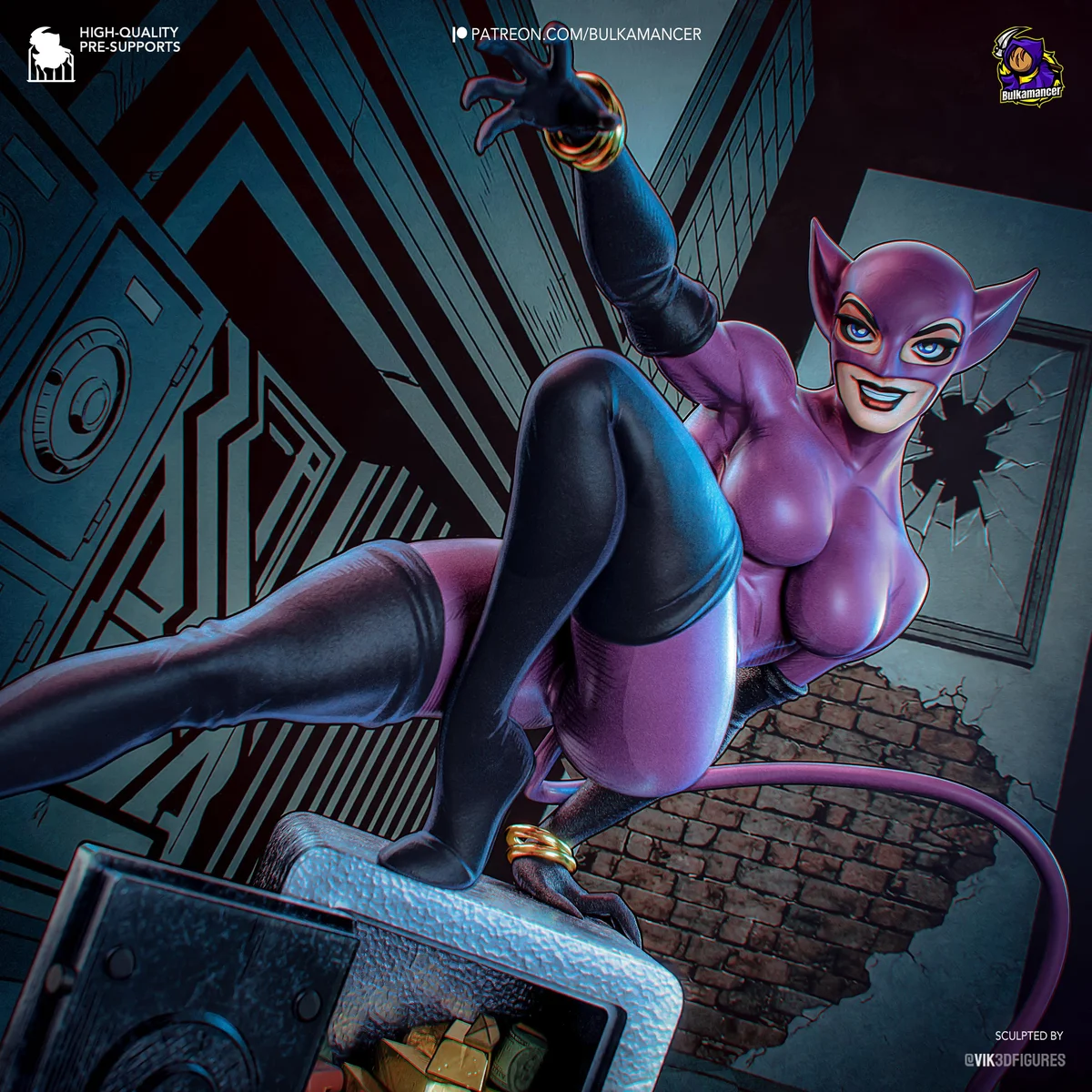 Catwoman Selina Kyle Antihero Comics - Batman The Long Halloween DC Unpainted Resin Figurine Kit - 1/8 Scale 199mm 7.8in - 3D Printed Statue — 4/10