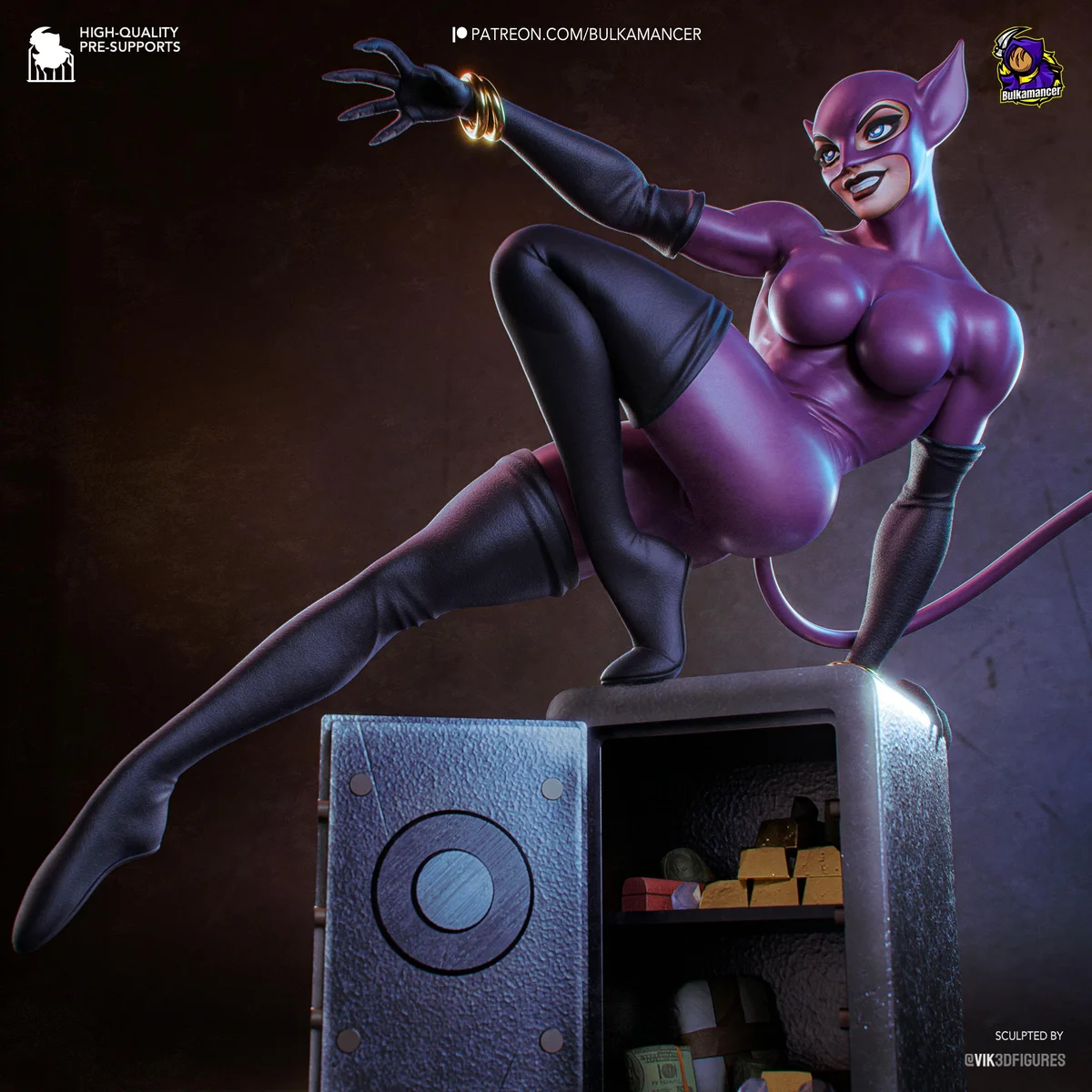 Catwoman Selina Kyle Antihero Comics - Batman The Long Halloween DC Unpainted Resin Figurine Kit - 1/8 Scale 199mm 7.8in - 3D Printed Statue — 5/10