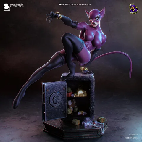 Catwoman Selina Kyle Antihero Comics - Batman The Long Halloween DC Unpainted Resin Figurine Kit - 1/8 Scale 199mm 7.8in - 3D Printed Statue