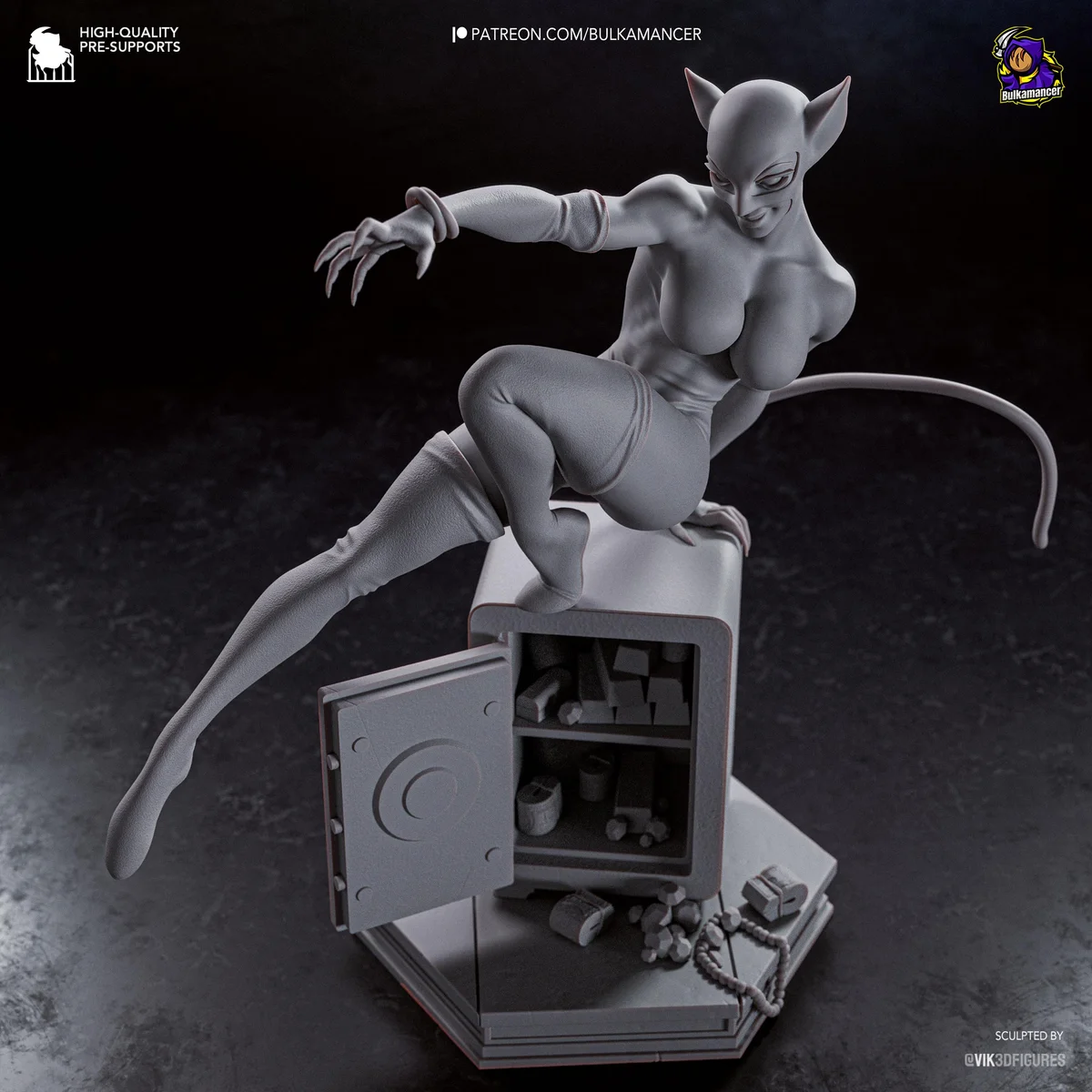Catwoman Selina Kyle Antihero Comics - Batman The Long Halloween DC Unpainted Resin Figurine Kit - 1/8 Scale 199mm 7.8in - 3D Printed Statue — 10/10