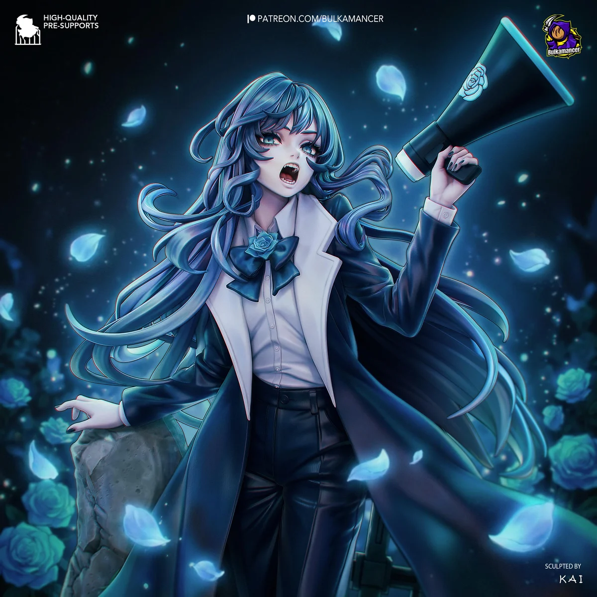 Chando Vocaloid Fan Art - Ado Utaite Japanese Singer Unpainted Resin Figurine Kit - 1/8 Scale 251mm 9.9in - 3D Printed Statue Fan Art — 3/10