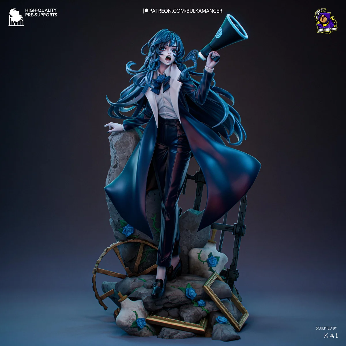 Chando Vocaloid Fan Art - Ado Utaite Japanese Singer Unpainted Resin Figurine Kit - 1/8 Scale 251mm 9.9in - 3D Printed Statue Fan Art — 1/10