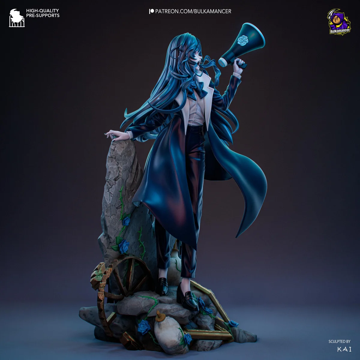 Chando Vocaloid Fan Art - Ado Utaite Japanese Singer Unpainted Resin Figurine Kit - 1/8 Scale 251mm 9.9in - 3D Printed Statue Fan Art — 6/10