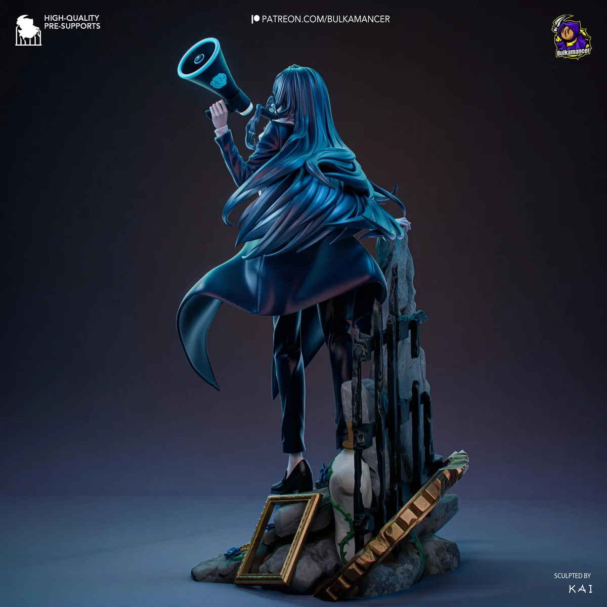 Chando Vocaloid Fan Art - Ado Utaite Japanese Singer Unpainted Resin Figurine Kit - 1/8 Scale 251mm 9.9in - 3D Printed Statue Fan Art — 7/10