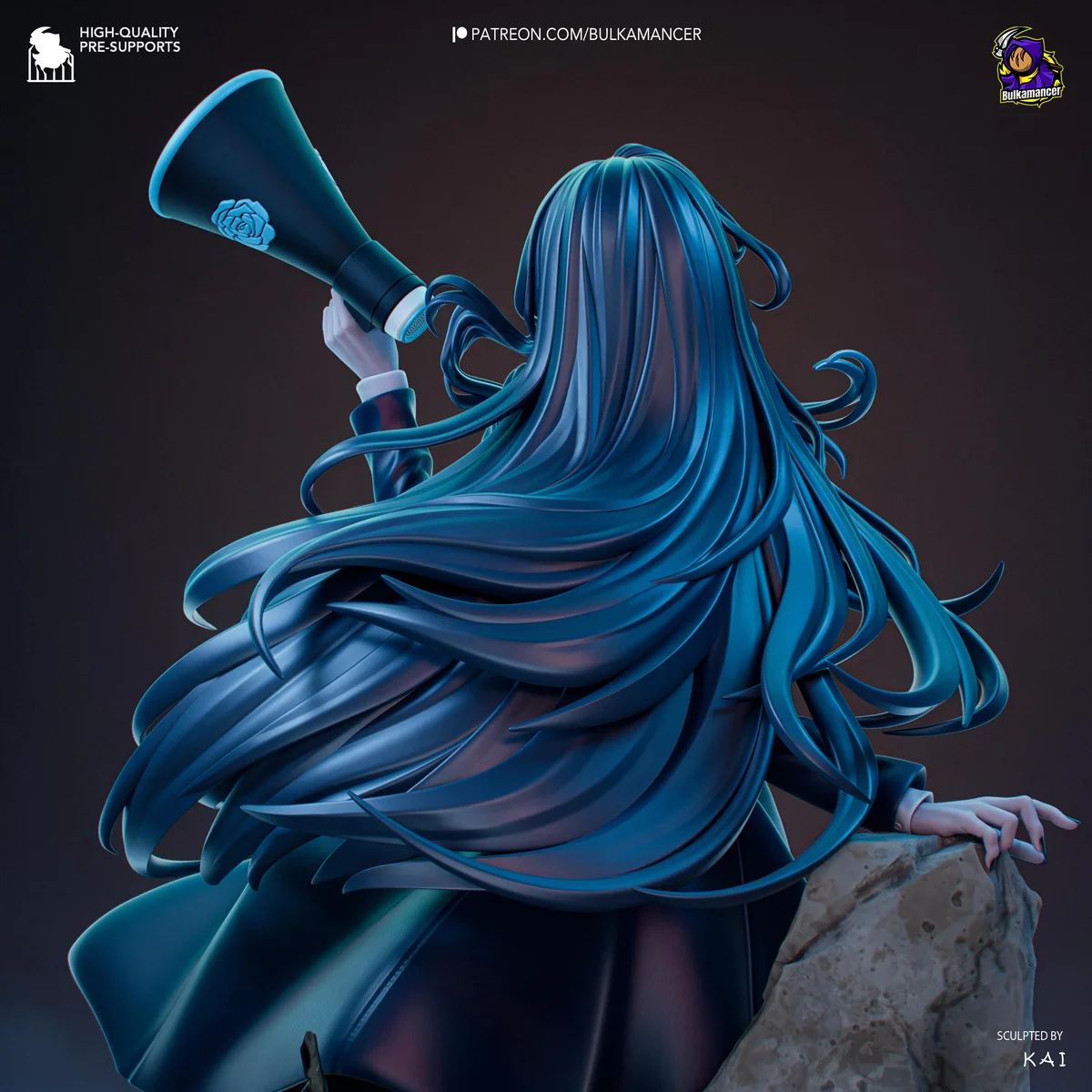 Chando Vocaloid Fan Art - Ado Utaite Japanese Singer Unpainted Resin Figurine Kit - 1/8 Scale 251mm 9.9in - 3D Printed Statue Fan Art — 10/10