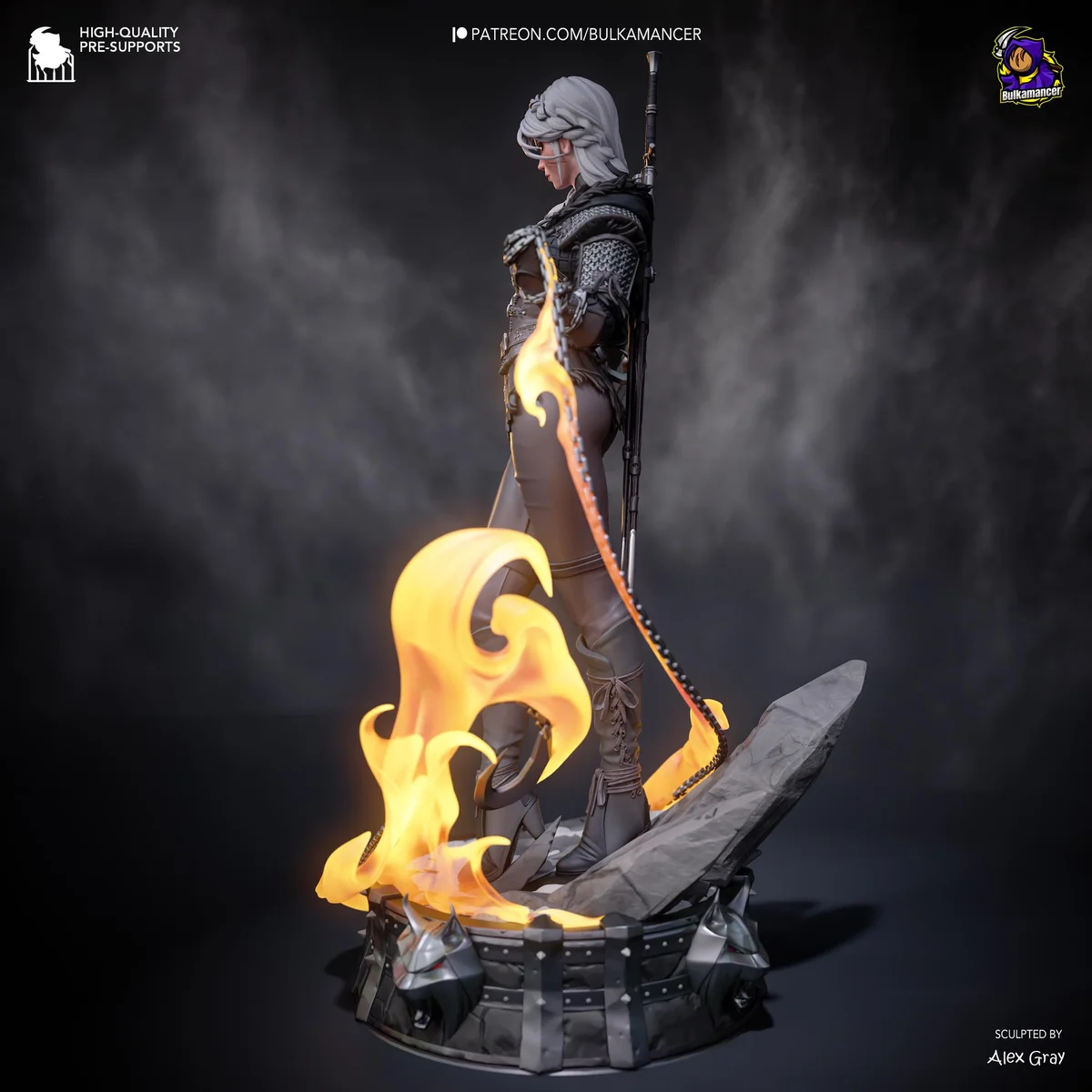 Ciri Cirilla Elder Blood Princess - The Witcher Unpainted Resin Figurine Kit - 1/8 Scale 281mm 11.1in - 3D Printed Statue Fan Art — 8/10