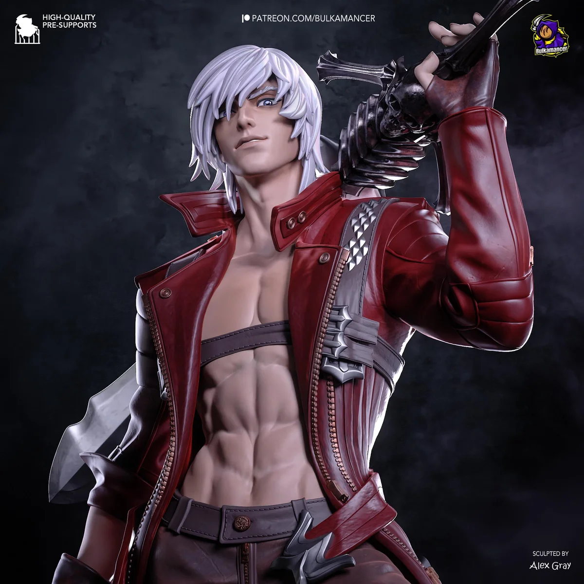 Dante Rebellion Gunslinger - Devil May Cry 3 Unpainted Resin Figurine Kit - 1/8 Scale 297mm 11.7in - 3D Printed Statue Fan Art — 5/10