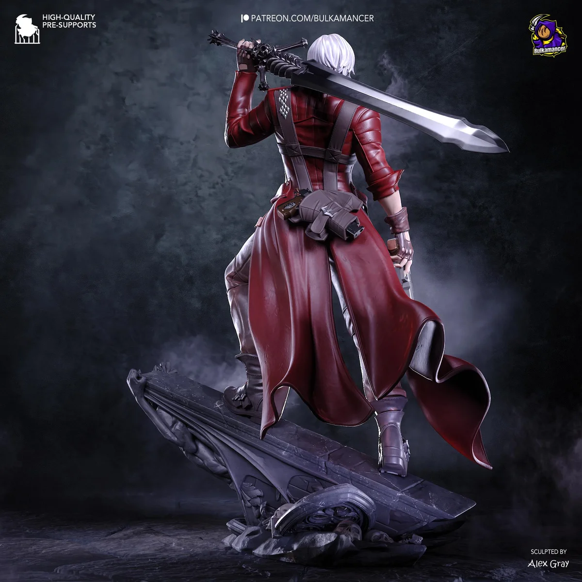 Dante Rebellion Gunslinger - Devil May Cry 3 Unpainted Resin Figurine Kit - 1/8 Scale 297mm 11.7in - 3D Printed Statue Fan Art — 9/10