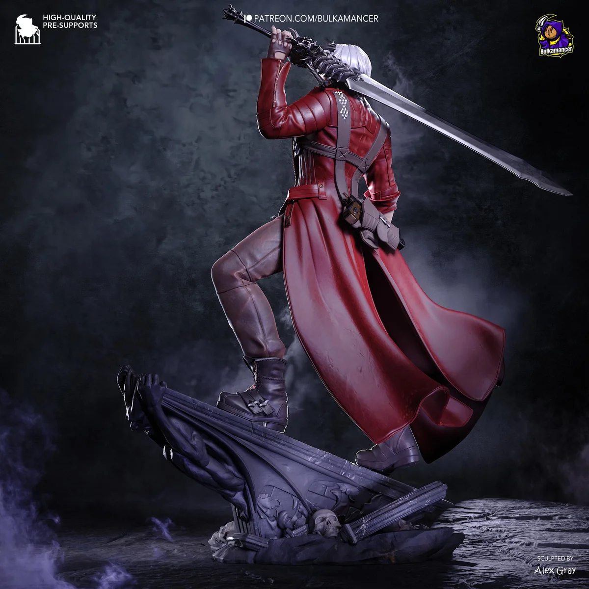 Dante Rebellion Gunslinger - Devil May Cry 3 Unpainted Resin Figurine Kit - 1/8 Scale 297mm 11.7in - 3D Printed Statue Fan Art — 10/10