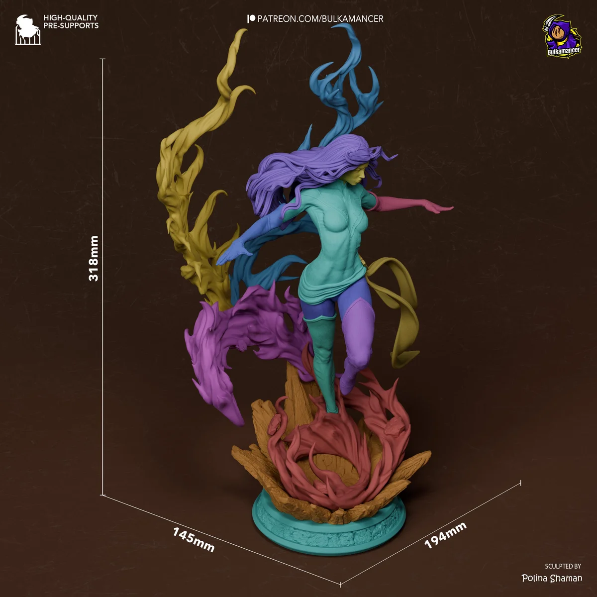 Dark Phoenix Jean Grey Mutant Comics - X-Men Marvel Phoenix Force Unpainted Resin Figurine Kit - 1/8 Scale 318mm 12.5in - 3D Printed Statue — 2/10