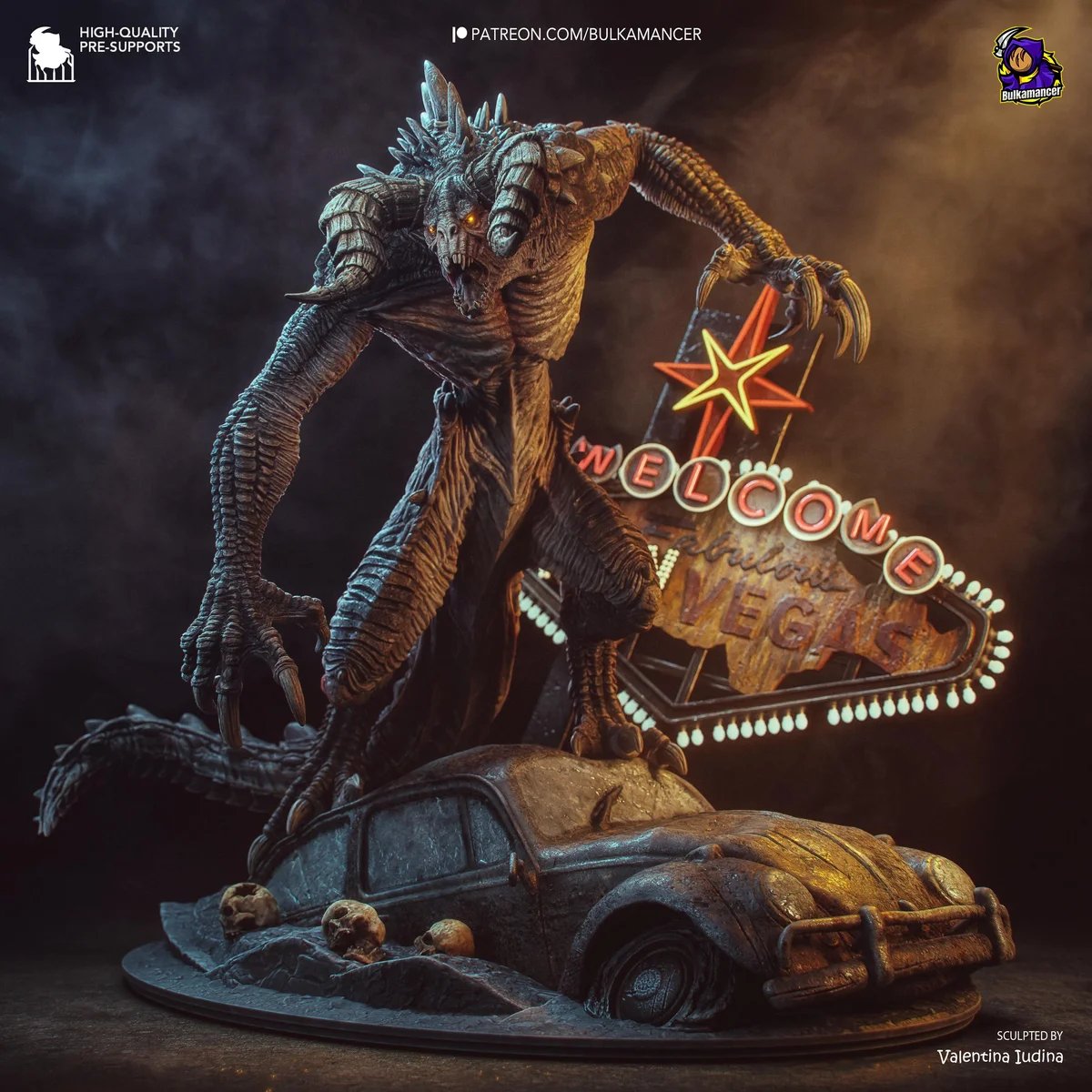 Deathclaw - Fallout New Vegas Bethesda Unpainted Resin Figurine Kit - 1/12 Scale 282mm 11.1in - 3D Printed Statue Fan Art — 1/10