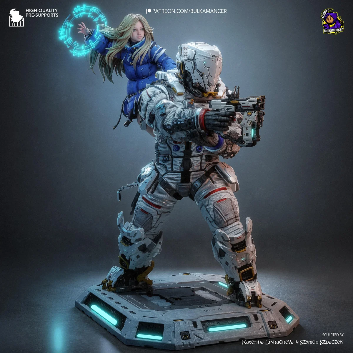 Diana and Hugh Diorama - Pragmata Unpainted Resin Figurine Kit - 1/8 Scale 300mm 11.8in - 3D Printed Statue Fan Art — 5/10