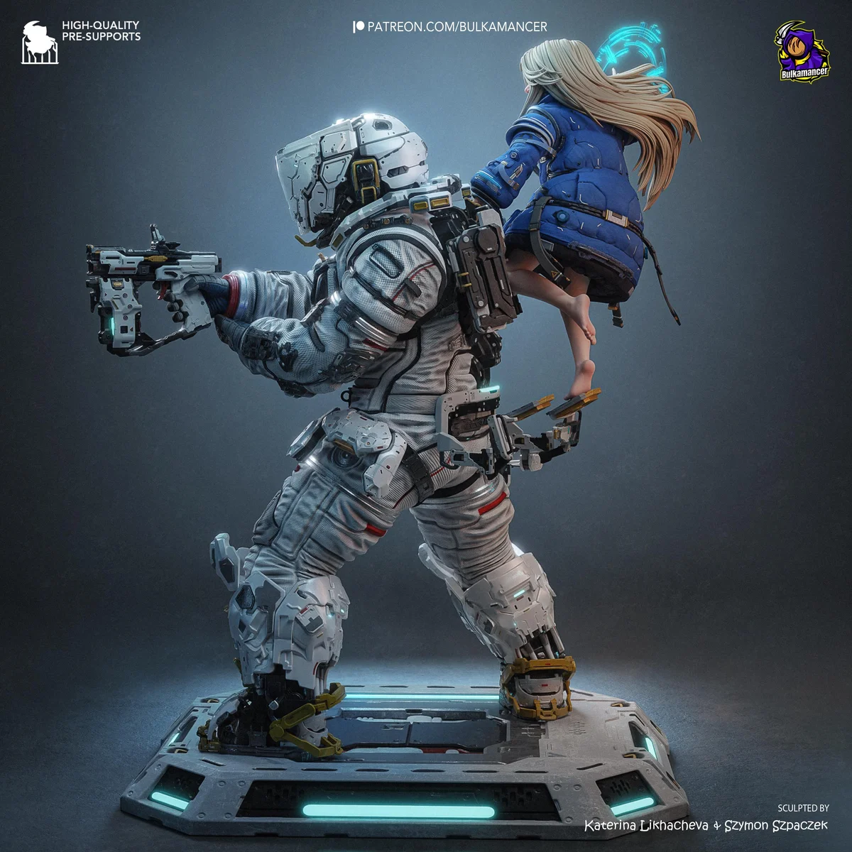 Diana and Hugh Diorama - Pragmata Unpainted Resin Figurine Kit - 1/8 Scale 300mm 11.8in - 3D Printed Statue Fan Art — 7/10