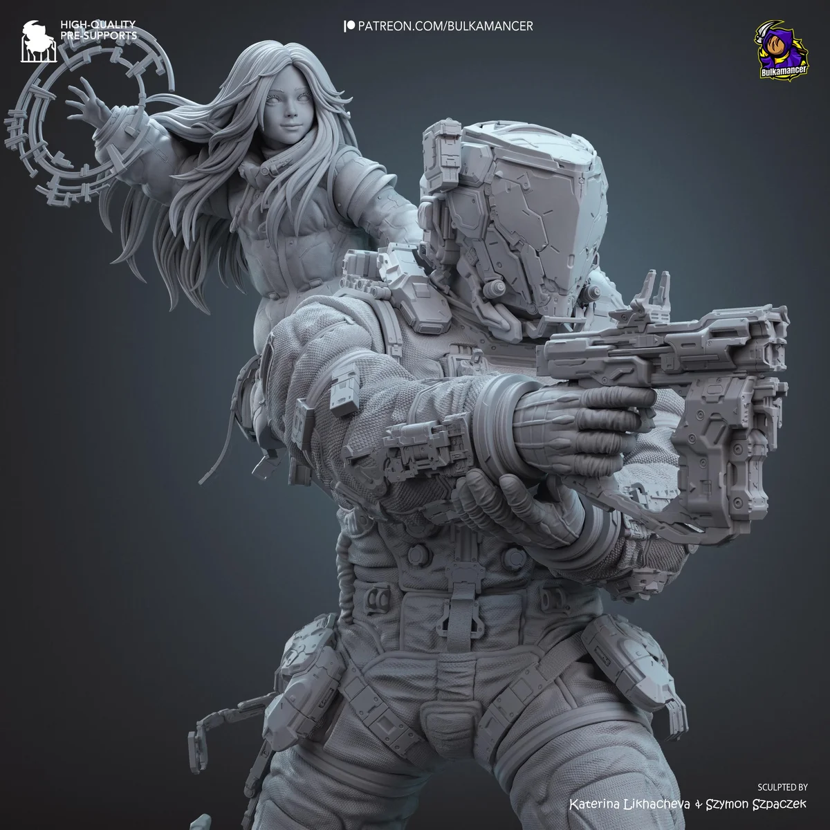 Diana and Hugh Diorama - Pragmata Unpainted Resin Figurine Kit - 1/8 Scale 300mm 11.8in - 3D Printed Statue Fan Art — 10/10