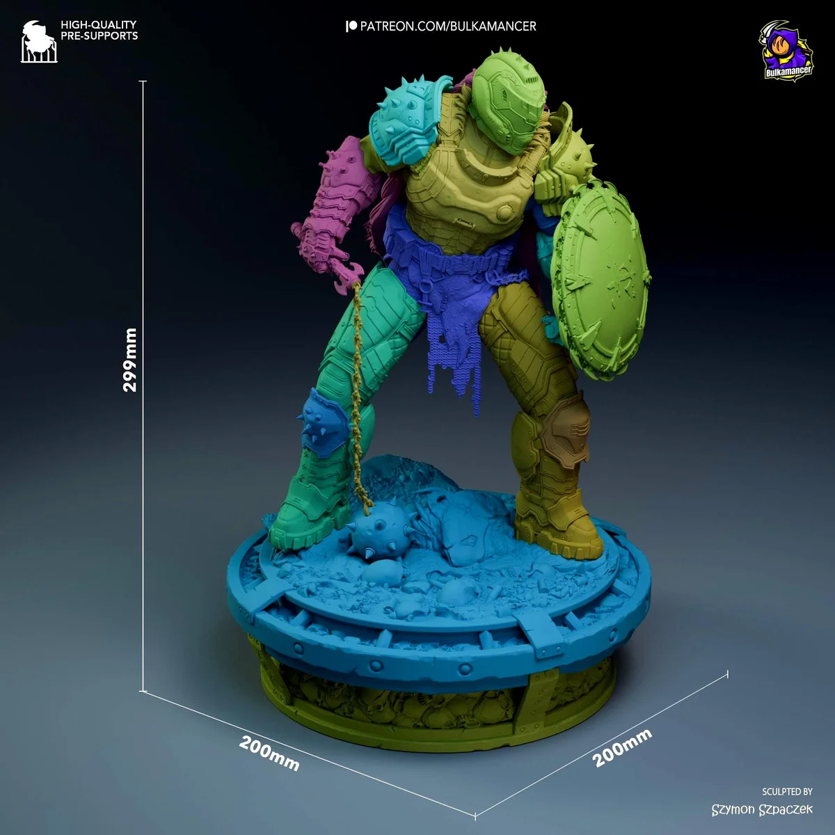 Doom Slayer - DOOM The Dark Ages Unpainted Resin Figurine Kit - 1/8 Scale 299mm 11.8in - 3D Printed Statue Fan Art — 3/10