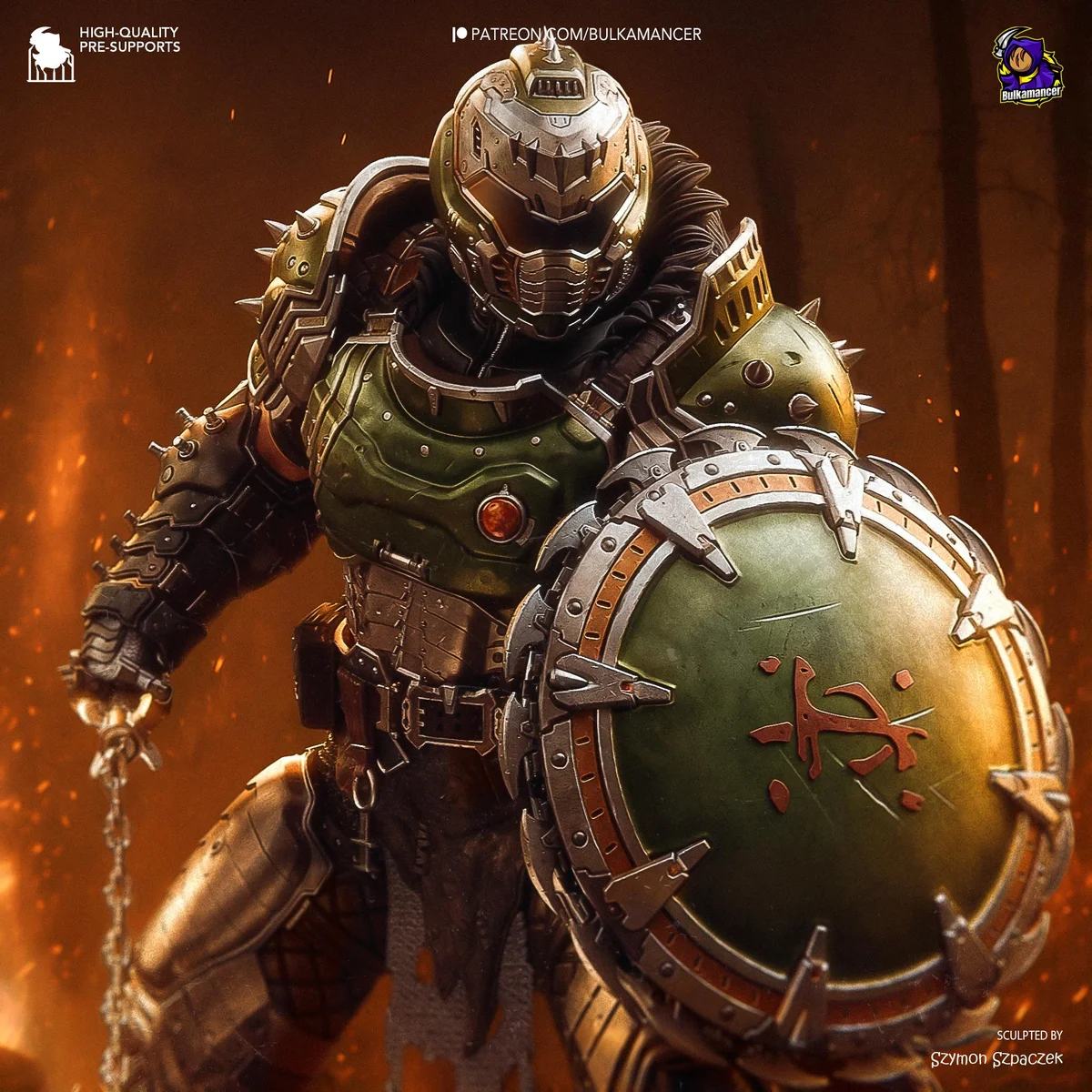 Doom Slayer - DOOM The Dark Ages Unpainted Resin Figurine Kit - 1/8 Scale 299mm 11.8in - 3D Printed Statue Fan Art — 5/10