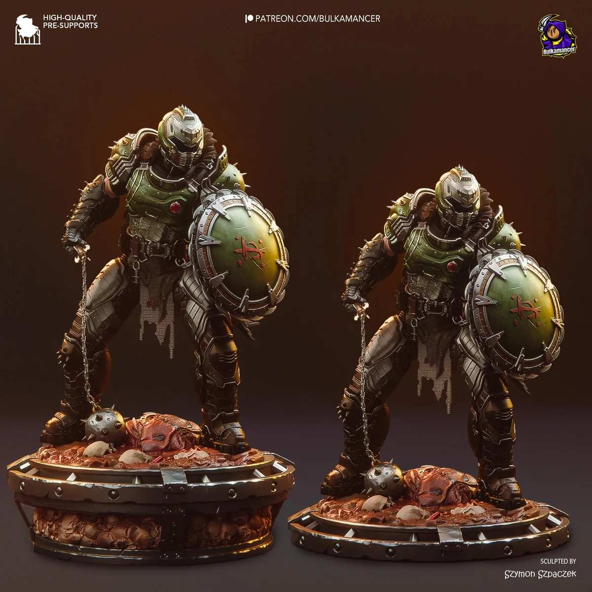Doom Slayer - DOOM The Dark Ages Unpainted Resin Figurine Kit - 1/8 Scale 299mm 11.8in - 3D Printed Statue Fan Art — 6/10