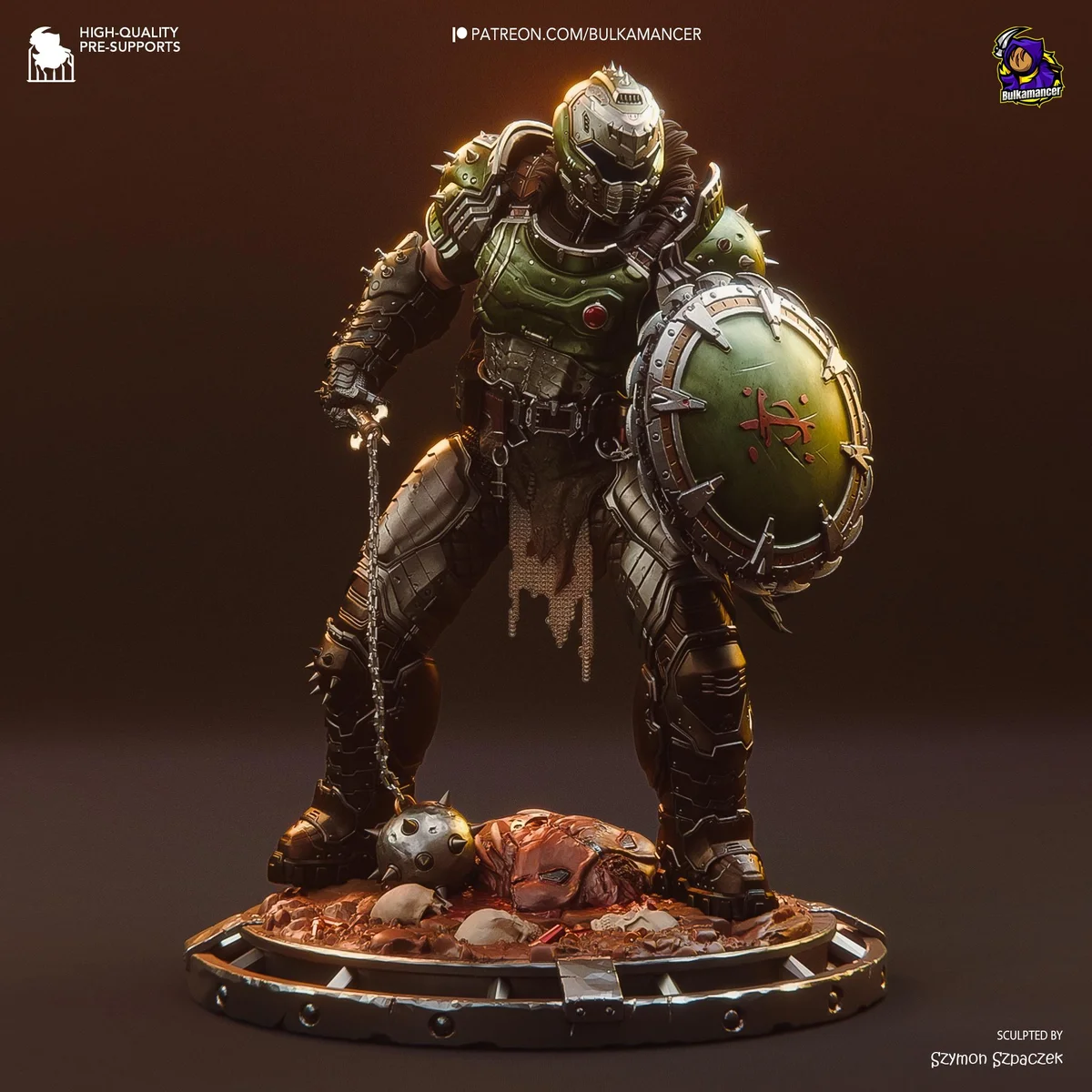 Doom Slayer - DOOM The Dark Ages Unpainted Resin Figurine Kit - 1/8 Scale 299mm 11.8in - 3D Printed Statue Fan Art — 7/10