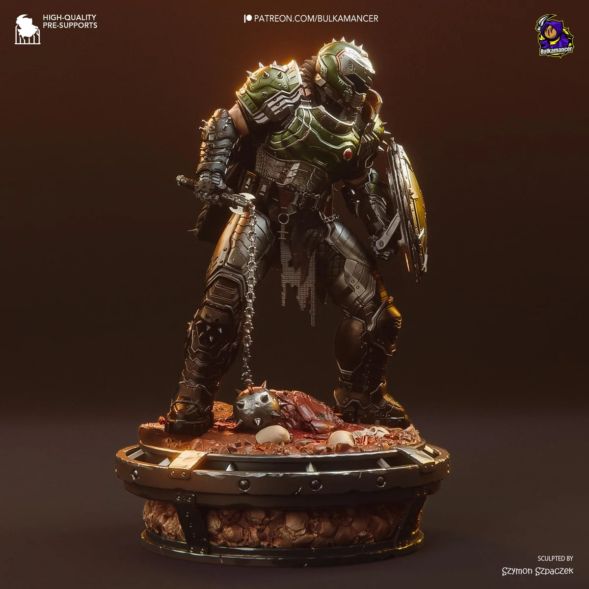 Doom Slayer - DOOM The Dark Ages Unpainted Resin Figurine Kit - 1/8 Scale 299mm 11.8in - 3D Printed Statue Fan Art — 8/10