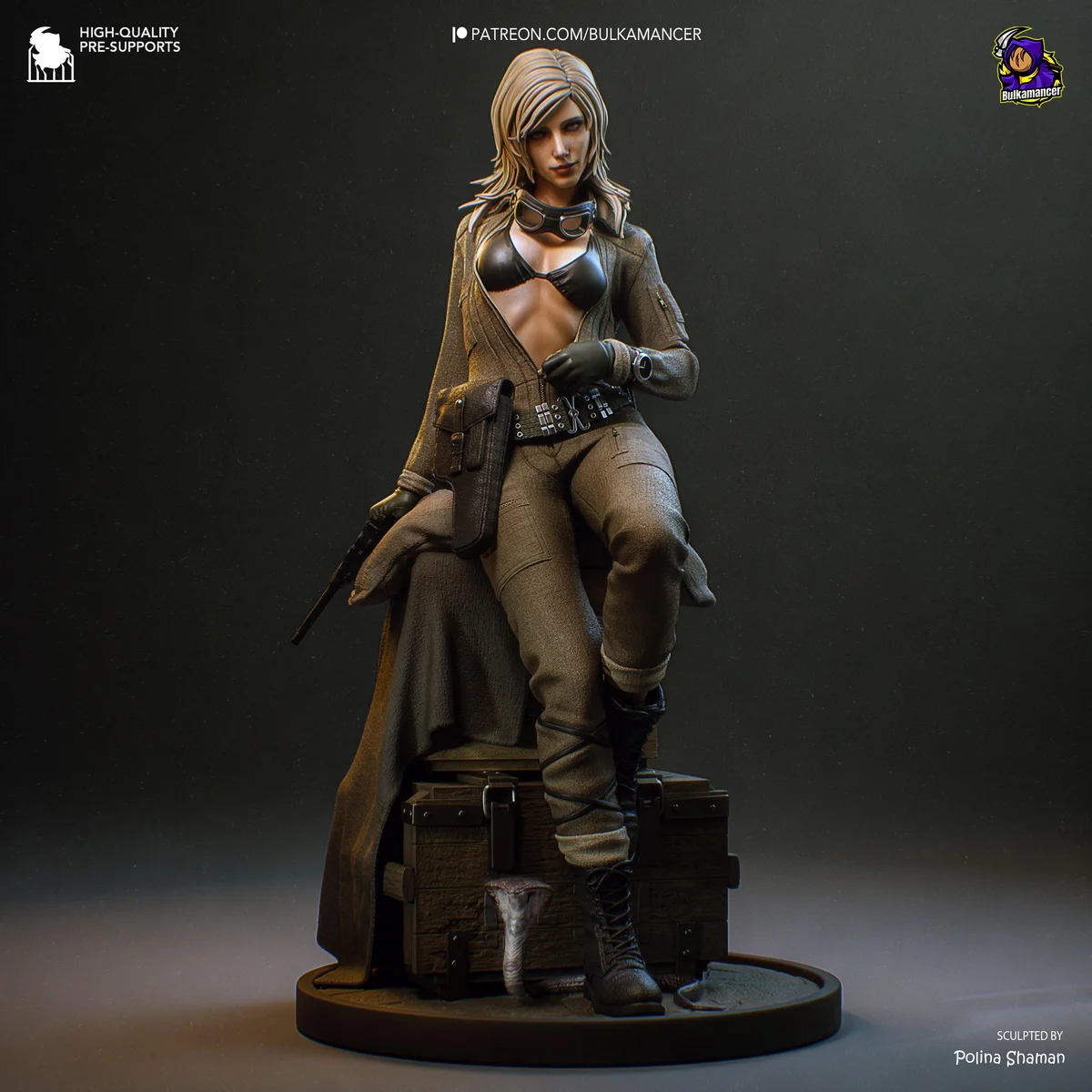 EVA Elisabeth Cold War Spy - Metal Gear Solid 3 Snake Eater Unpainted Resin Figurine Kit - 1/8 Scale 227mm 8.9in - 3D Printed Statue Fan Art — 1/10