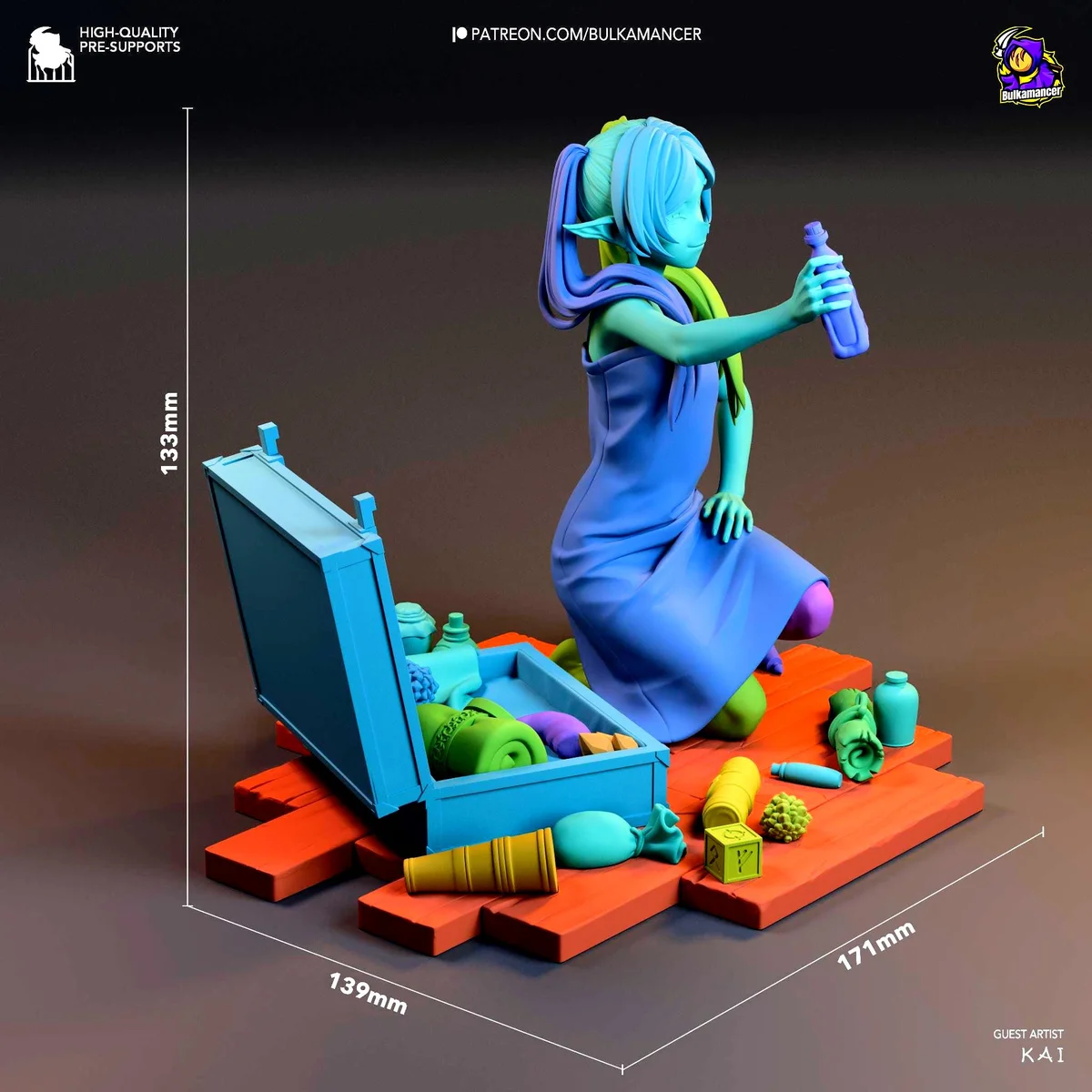 Frieren Elven Mage Anime - Frieren Beyond Journey's End Unpainted Resin Figurine Kit - 1/8 Scale 133mm 5.2in - 3D Printed Statue Fan Art — 2/10