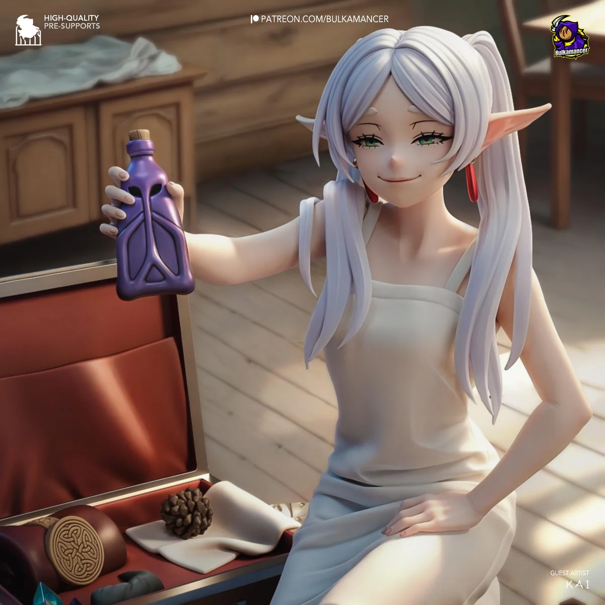 Frieren Elven Mage Anime - Frieren Beyond Journey's End Unpainted Resin Figurine Kit - 1/8 Scale 133mm 5.2in - 3D Printed Statue Fan Art — 6/10