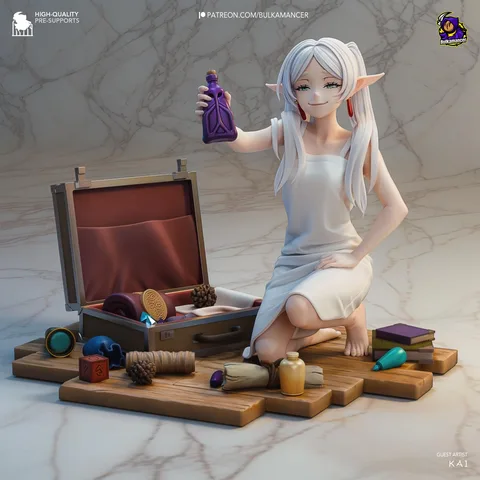 Frieren Elven Mage Anime - Frieren Beyond Journey's End Unpainted Resin Figurine Kit - 1/8 Scale 133mm 5.2in - 3D Printed Statue Fan Art