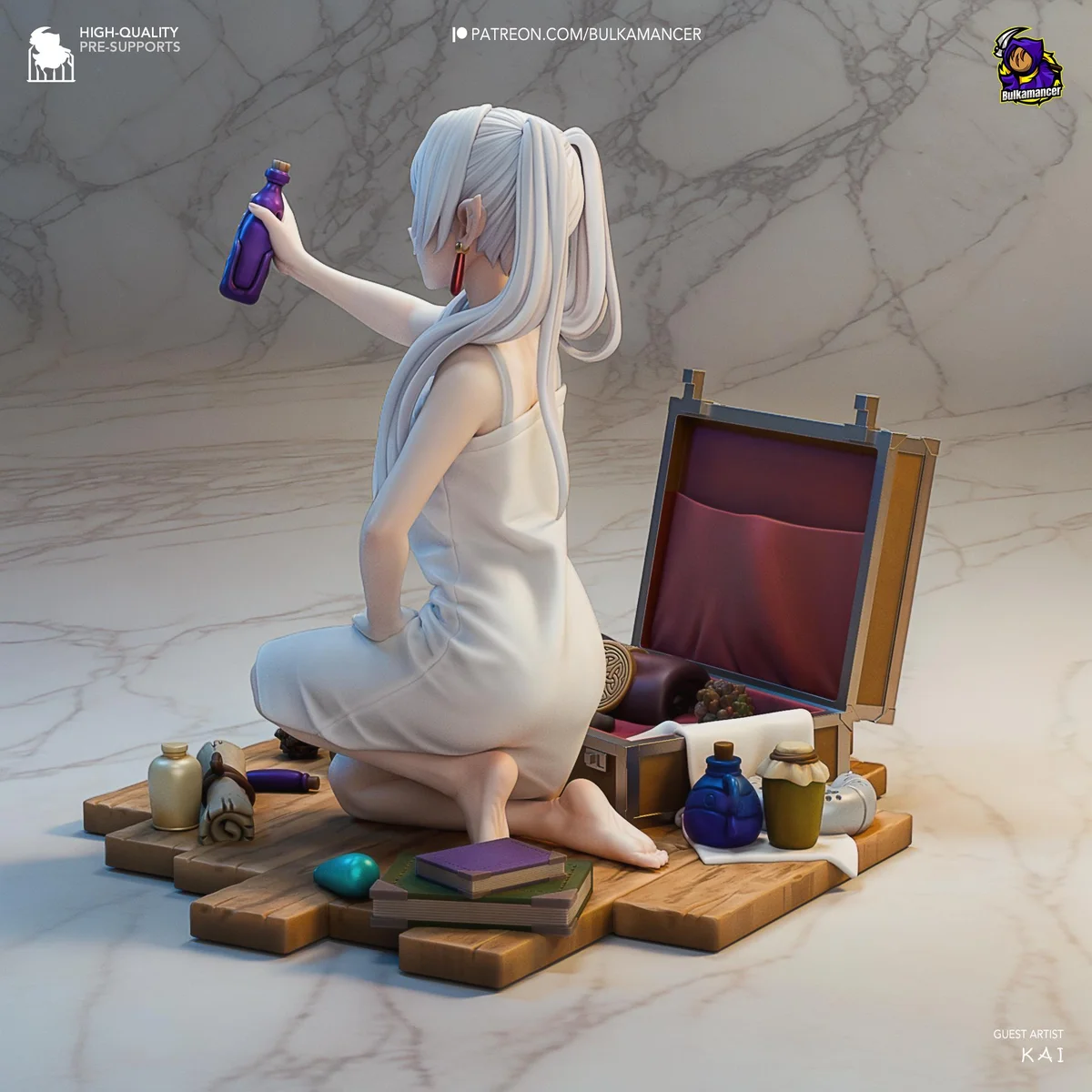 Frieren Elven Mage Anime - Frieren Beyond Journey's End Unpainted Resin Figurine Kit - 1/8 Scale 133mm 5.2in - 3D Printed Statue Fan Art — 8/10