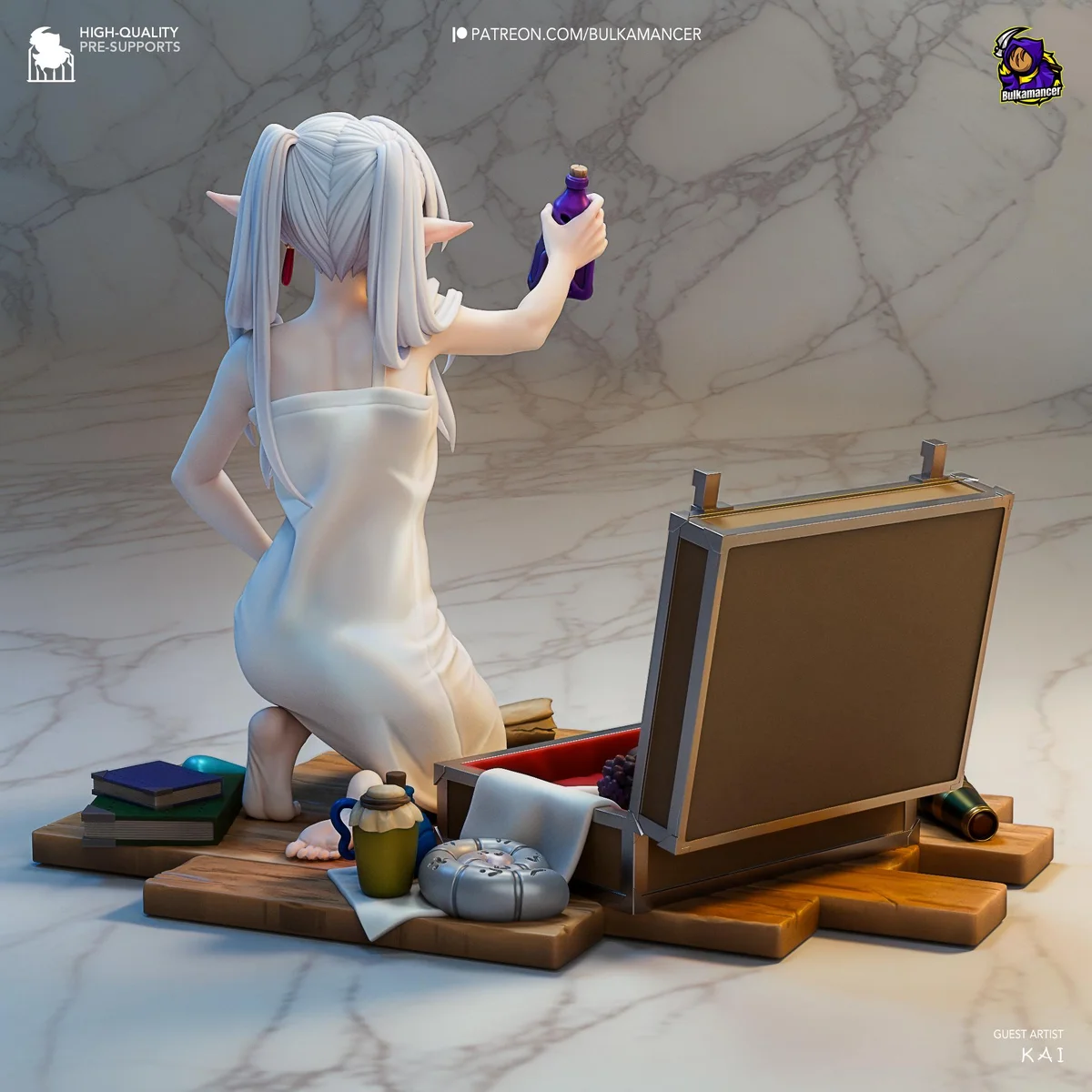 Frieren Elven Mage Anime - Frieren Beyond Journey's End Unpainted Resin Figurine Kit - 1/8 Scale 133mm 5.2in - 3D Printed Statue Fan Art — 9/10