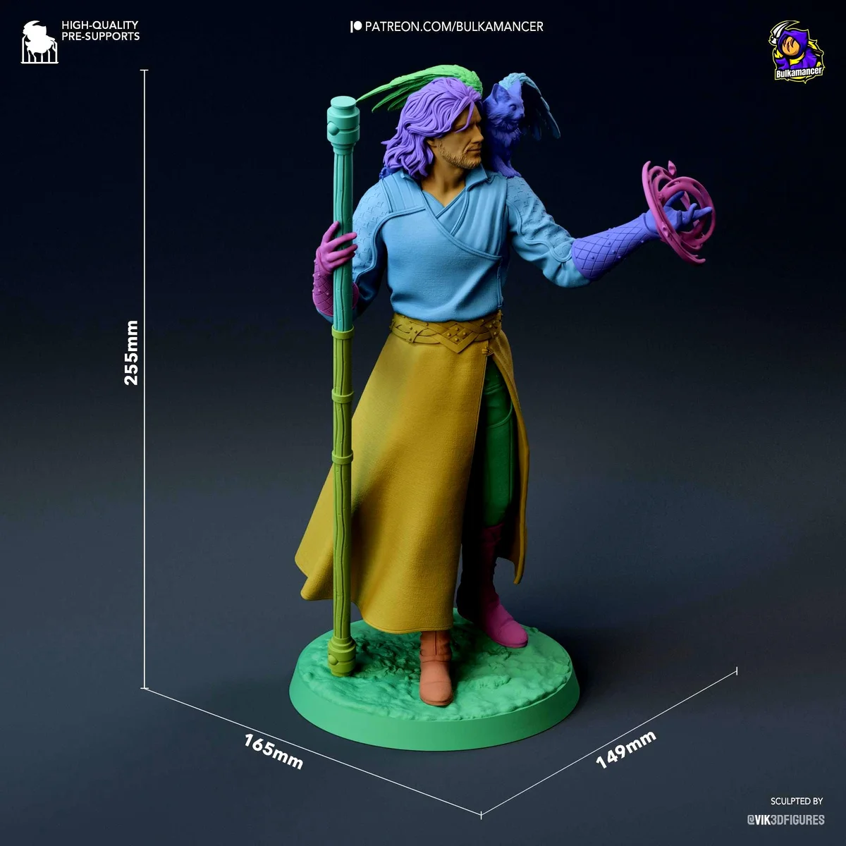 Gale of Waterdeep Human Wizard - Baldur's Gate 3 BG3 Unpainted Resin Figurine Kit - 1/8 Scale 255mm 10.0in - 3D Printed Statue Fan Art — 2/10