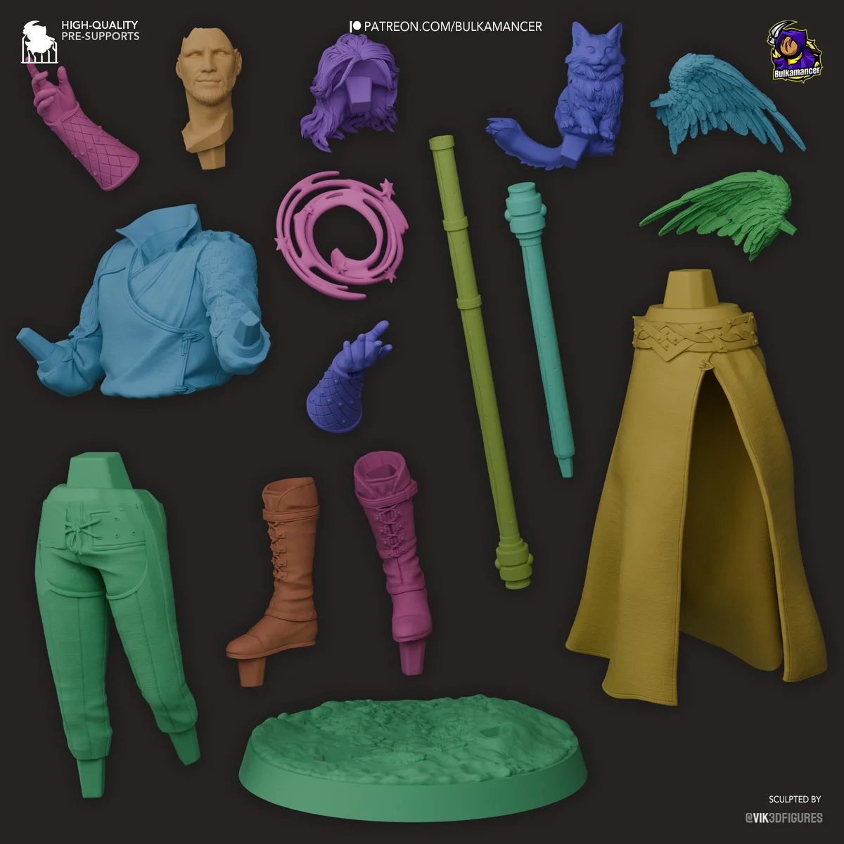 Gale of Waterdeep Human Wizard - Baldur's Gate 3 BG3 Unpainted Resin Figurine Kit - 1/8 Scale 255mm 10.0in - 3D Printed Statue Fan Art — 3/10