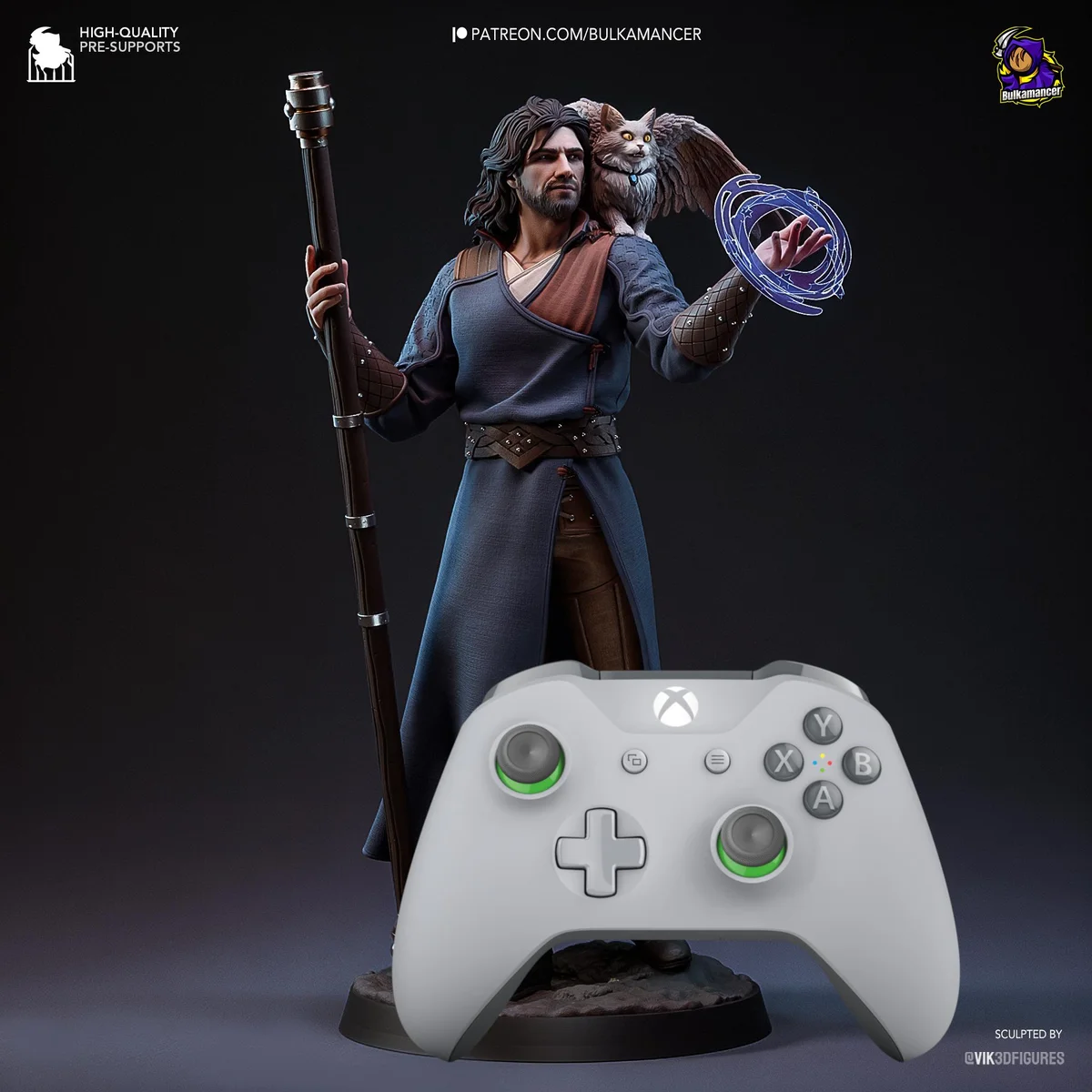 Gale of Waterdeep Human Wizard - Baldur's Gate 3 BG3 Unpainted Resin Figurine Kit - 1/8 Scale 255mm 10.0in - 3D Printed Statue Fan Art — 5/10