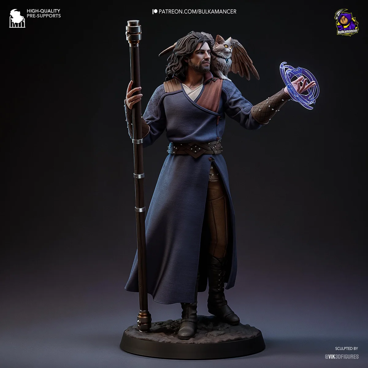 Gale of Waterdeep Human Wizard - Baldur's Gate 3 BG3 Unpainted Resin Figurine Kit - 1/8 Scale 255mm 10.0in - 3D Printed Statue Fan Art — 6/10