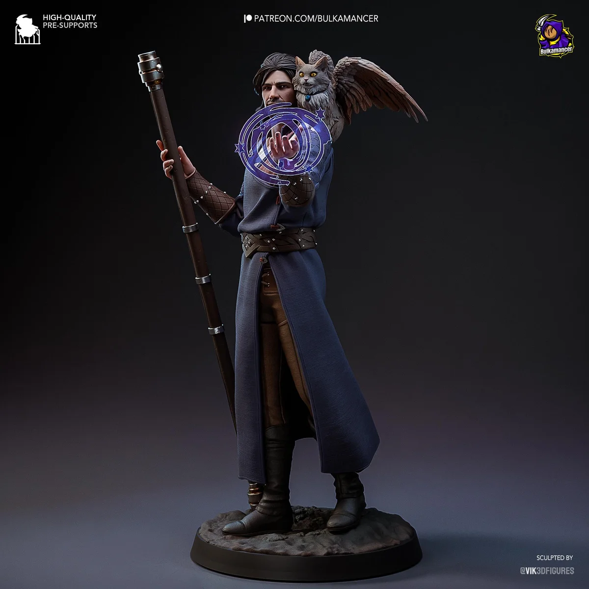 Gale of Waterdeep Human Wizard - Baldur's Gate 3 BG3 Unpainted Resin Figurine Kit - 1/8 Scale 255mm 10.0in - 3D Printed Statue Fan Art — 8/10