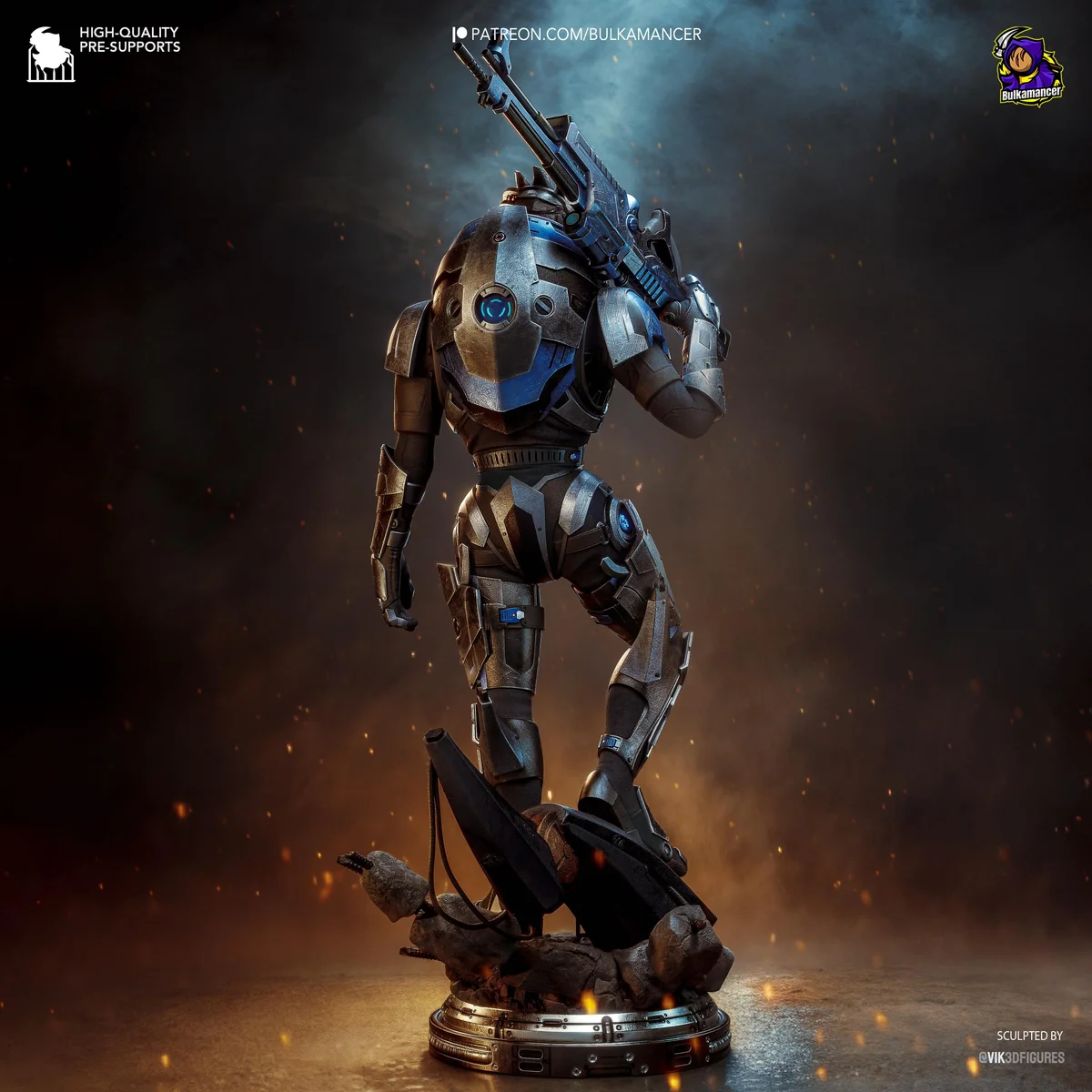 Garrus Vakarian Turian Spectre - Mass Effect Unpainted Resin Figurine Kit - 1/8 Scale 331mm 13.0in - 3D Printed Statue Fan Art — 7/10