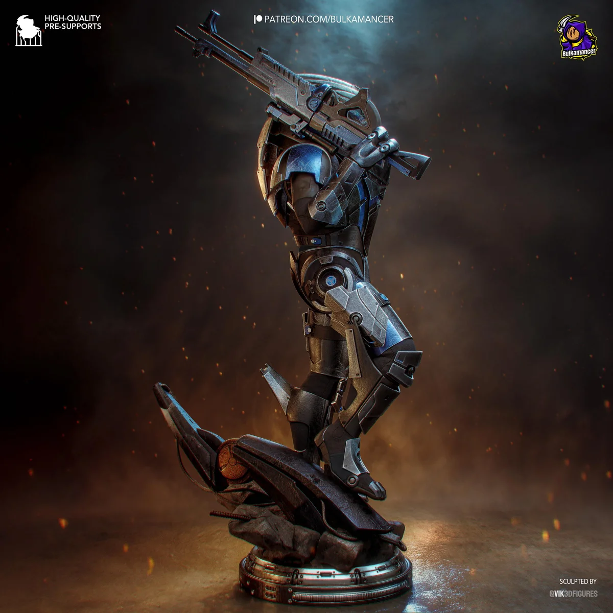 Garrus Vakarian Turian Spectre - Mass Effect Unpainted Resin Figurine Kit - 1/8 Scale 331mm 13.0in - 3D Printed Statue Fan Art — 8/10