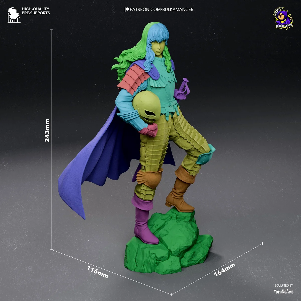 Griffith White Hawk - Berserk Golden Age Arc Unpainted Resin Figurine Kit - 1/8 Scale 243mm 9.6in - 3D Printed Statue Fan Art — 2/10