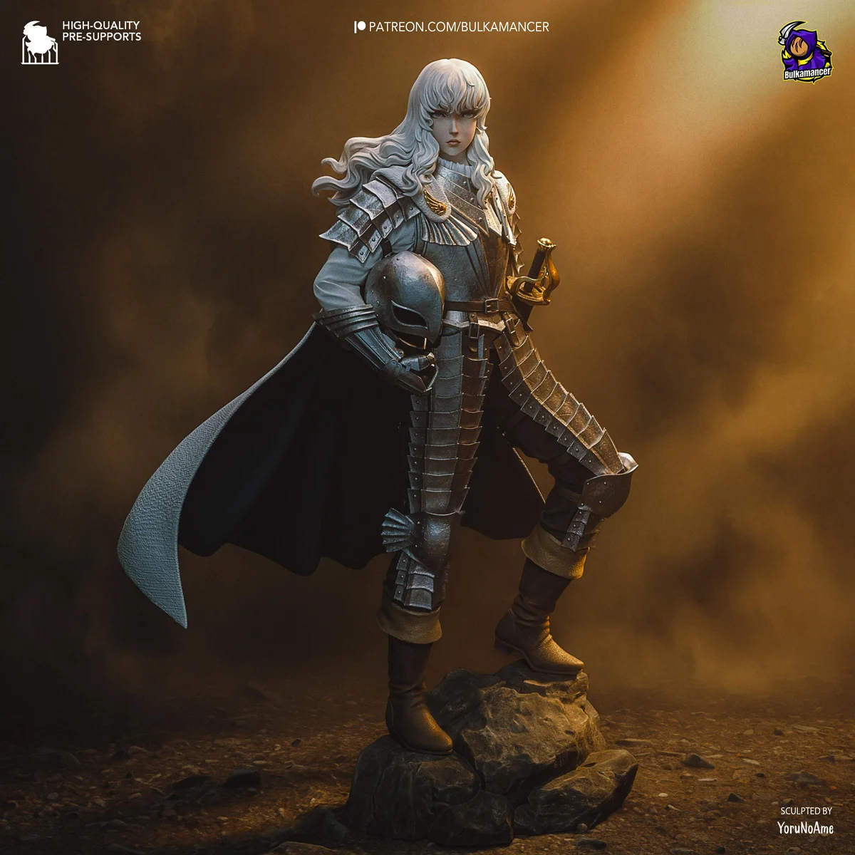 Griffith White Hawk - Berserk Golden Age Arc Unpainted Resin Figurine Kit - 1/8 Scale 243mm 9.6in - 3D Printed Statue Fan Art — 5/10