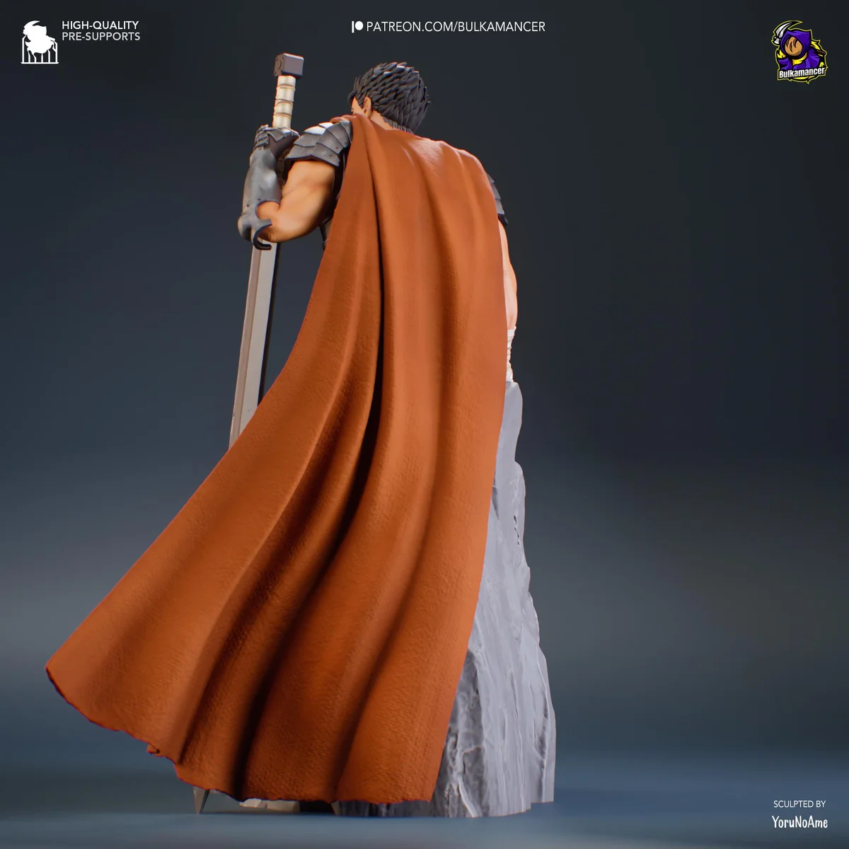Guts Black Swordsman Band of the Hawk Knight - Berserk Golden Age Arc Unpainted Resin Figurine Kit - 1/8 Scale 263mm 10.4in - Statue — 6/10