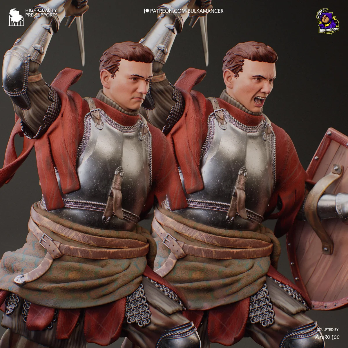 Henry of Skalitz Bohemian Knight - Kingdom Come Deliverance Unpainted Resin Figurine Kit - 1/8 Scale 258mm 10.2in - 3D Printed Statue — 5/10