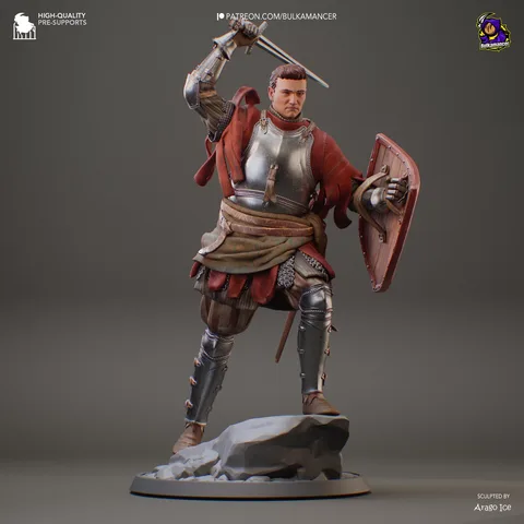 Henry of Skalitz Bohemian Knight - Kingdom Come Deliverance Unpainted Resin Figurine Kit - 1/8 Scale 258mm 10.2in - 3D Printed Statue