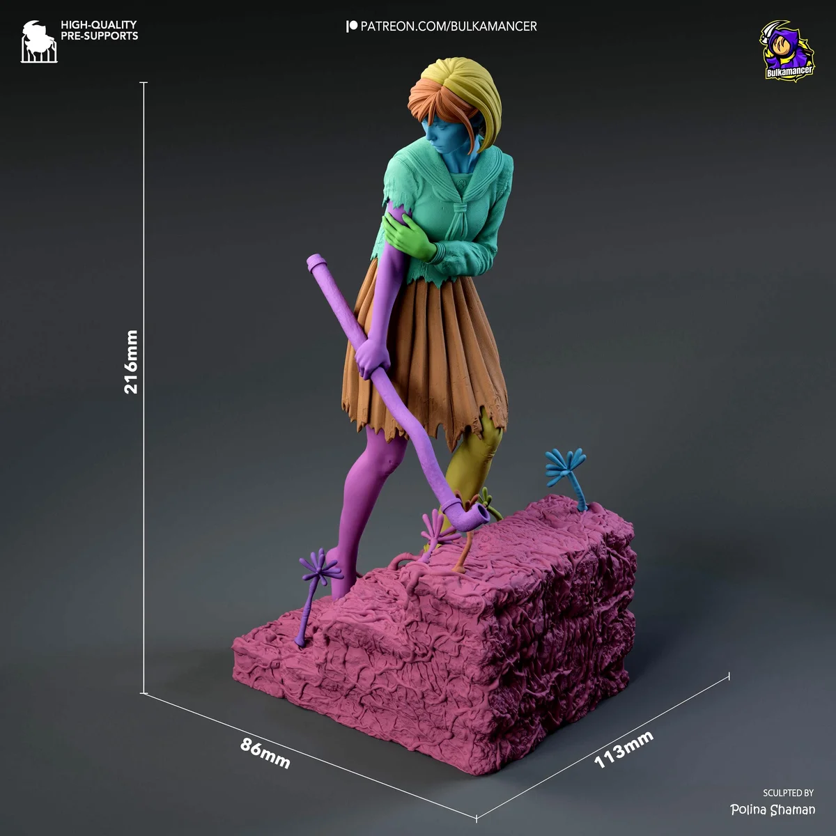 Hinako Japanese Horror - Silent Hill f Unpainted Resin Figurine Kit - 1/8 Scale 216mm 8.5in - 3D Printed Statue Fan Art — 2/10