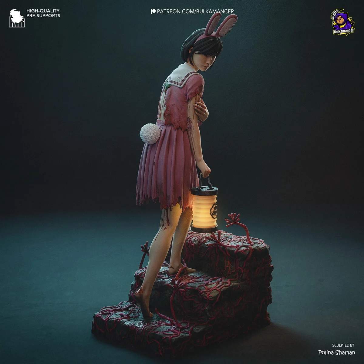 Hinako Japanese Horror - Silent Hill f Unpainted Resin Figurine Kit - 1/8 Scale 216mm 8.5in - 3D Printed Statue Fan Art — 6/10