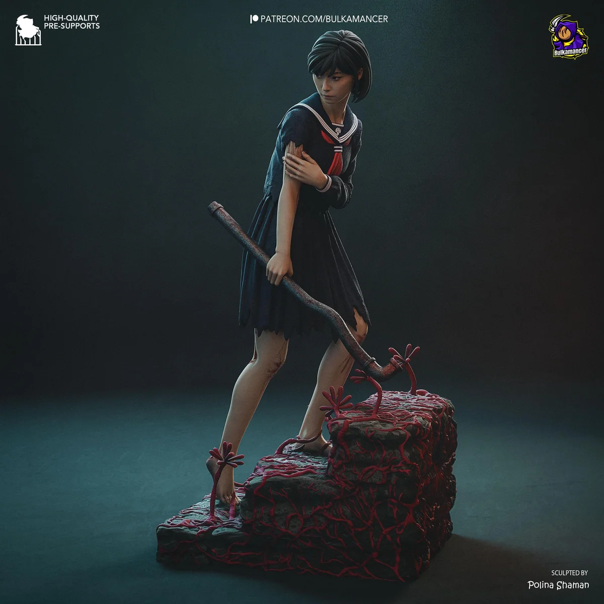 Hinako Japanese Horror - Silent Hill f Unpainted Resin Figurine Kit - 1/8 Scale 216mm 8.5in - 3D Printed Statue Fan Art — 1/10