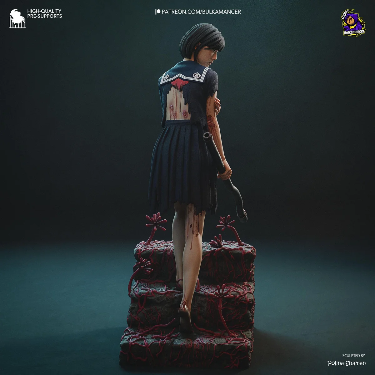 Hinako Japanese Horror - Silent Hill f Unpainted Resin Figurine Kit - 1/8 Scale 216mm 8.5in - 3D Printed Statue Fan Art — 7/10